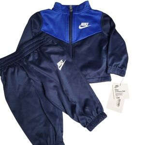 Nike Baby Boys 12M Blue Navy Tracksuit 2 Piece Set Jacket Pants NWT $48
